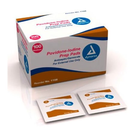 Kemp Usa Povidone Iodine Prep Pad Medium, 100 PCS 11-049